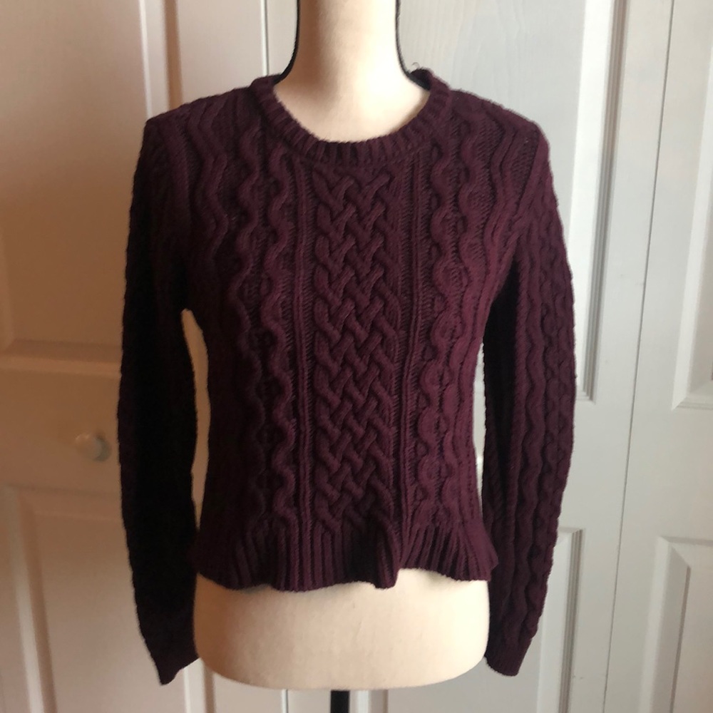 Ladies Plum Knit Sweater